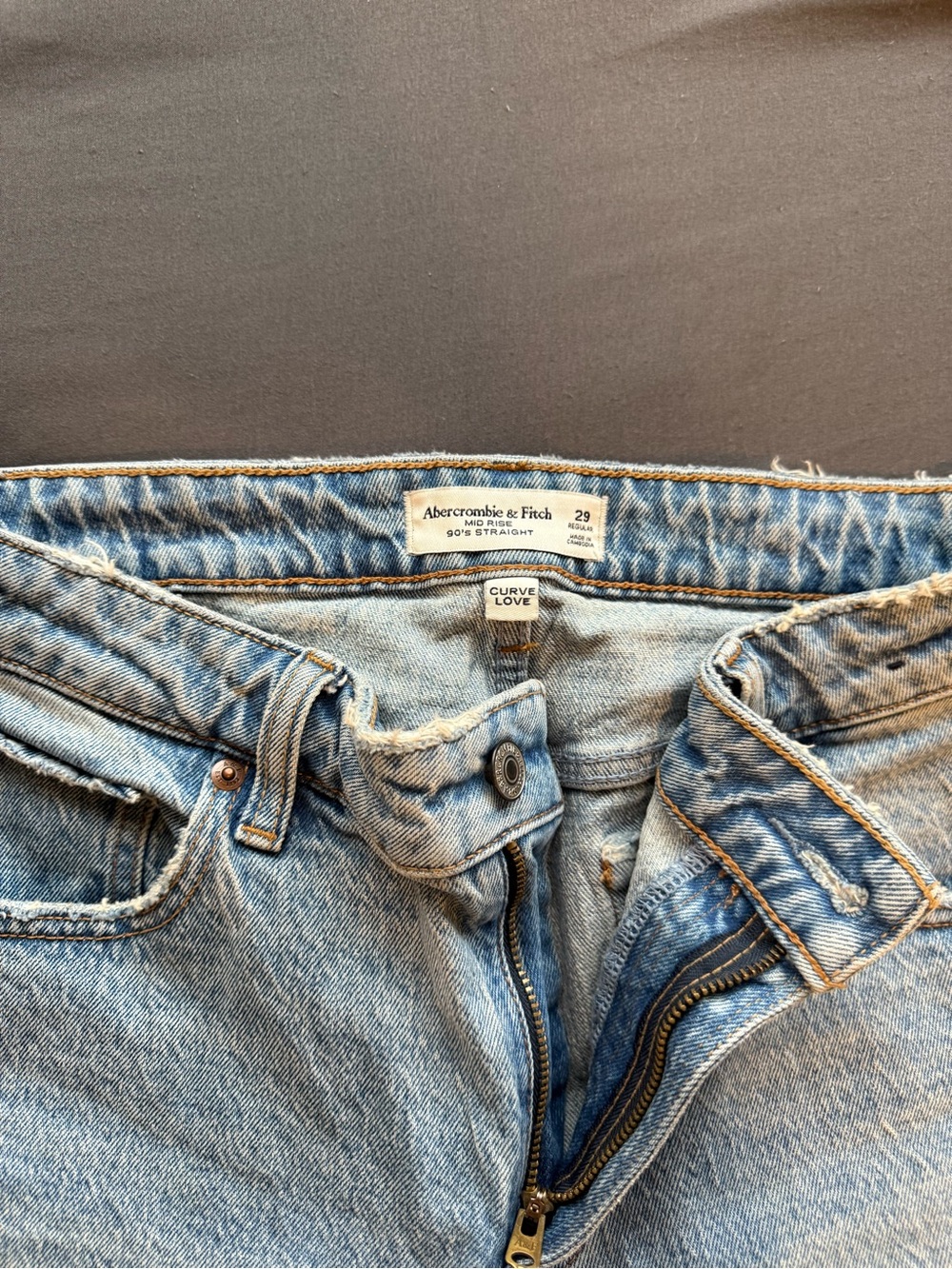 Abercrombie & Fitch Curved Love Light Blue Denim Jeans